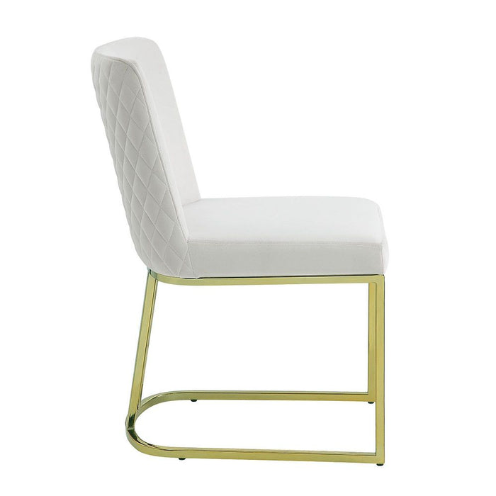 Zazie - Side Chair (Set of 2) - White Velvet & Gold