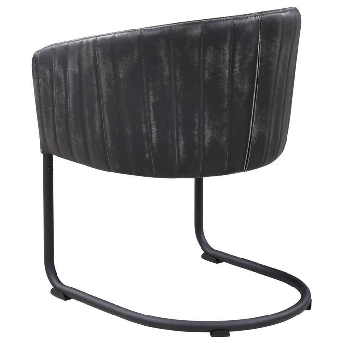 Banner - Upholstered Dining Chair - Anthracite And Matte Black