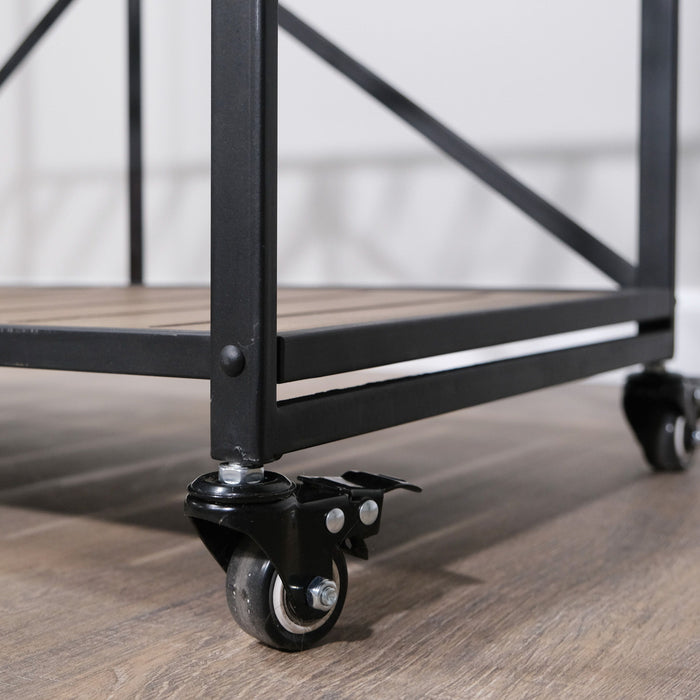 Martin - Folding Bar Cart - Taupe