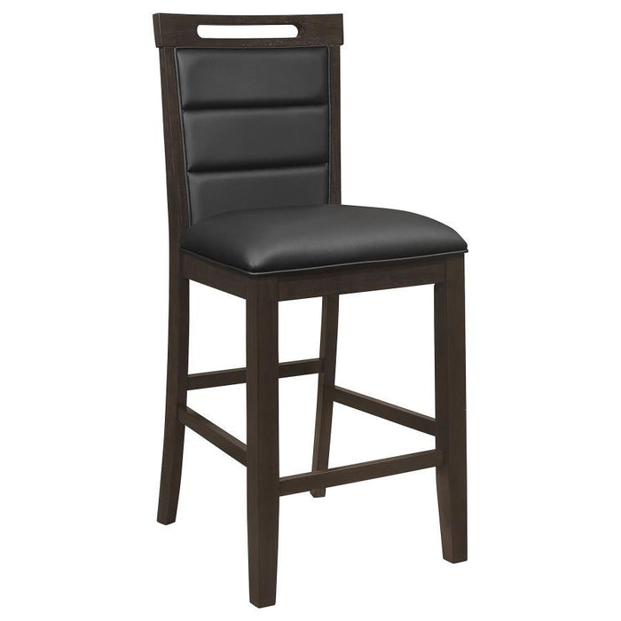 Prentiss - Upholstered Counter Height Chair (Set of 2) - Black And Cappuccino