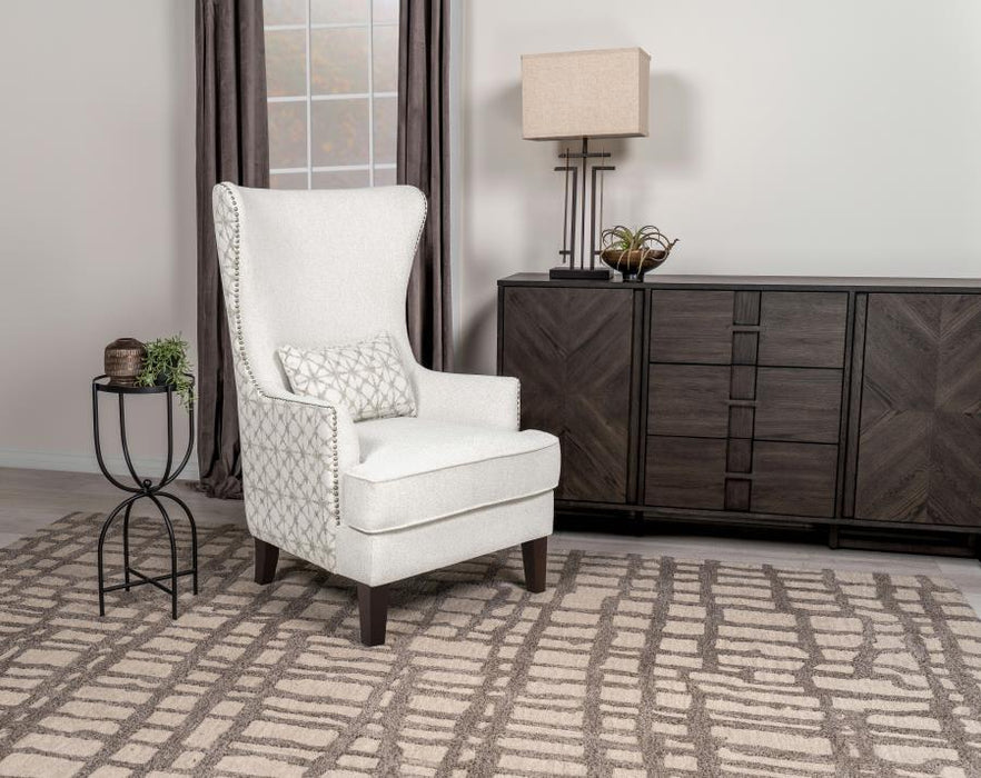 Pippin - Upholstered Wingback Accent Chair - Latte