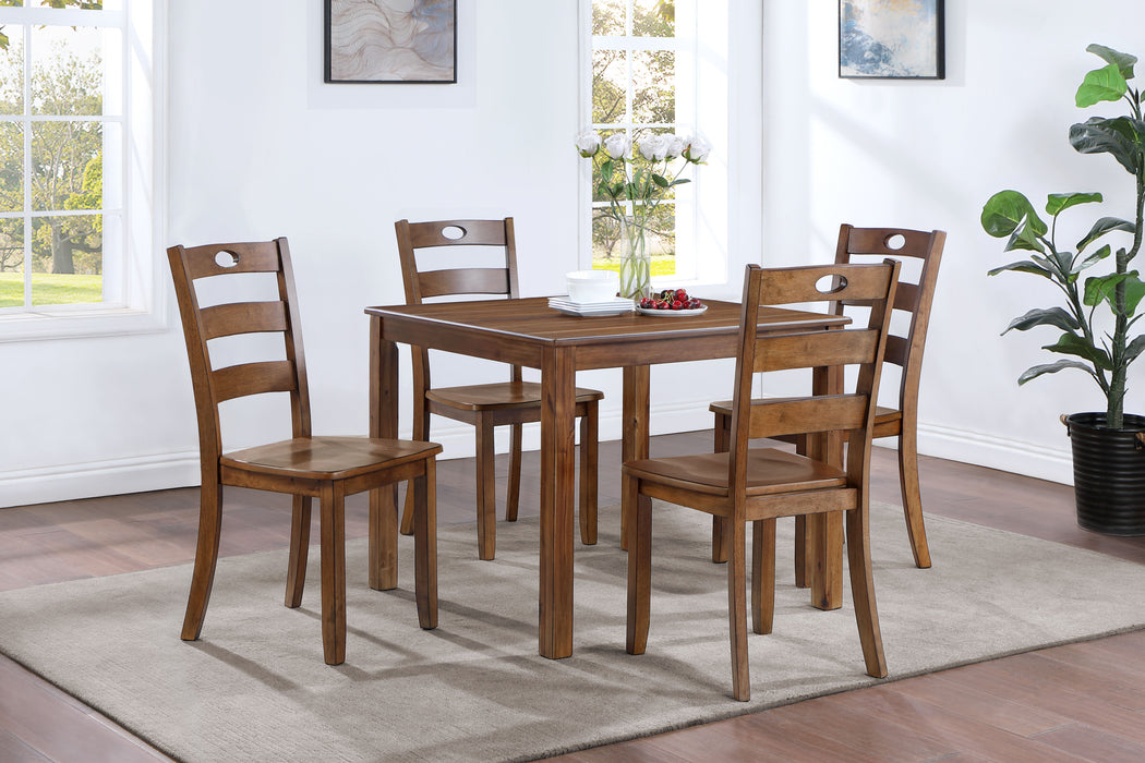 Salem - 5 Piece Dining Set (Table & 4 Chairs) - Tobacco