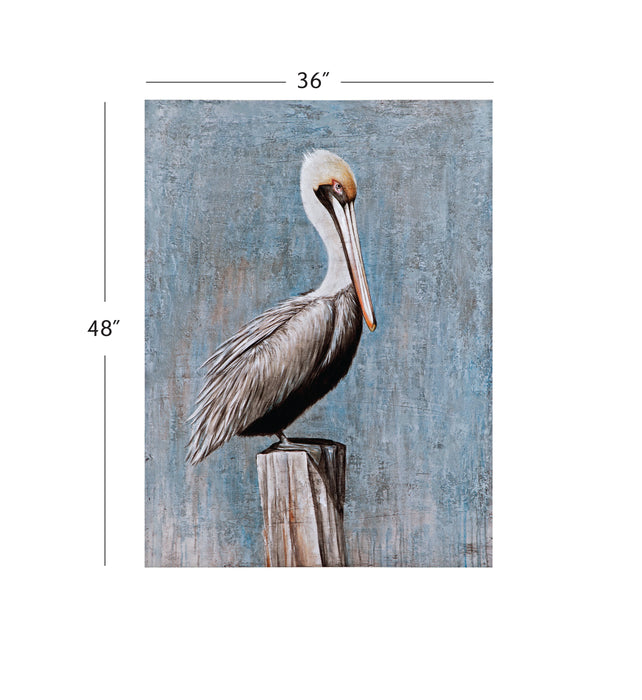 Pelican - Canvas Art - Blue