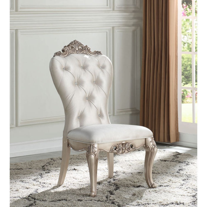 Gorsedd - Side Chair (Set of 2) - Cream Fabric & Antique White