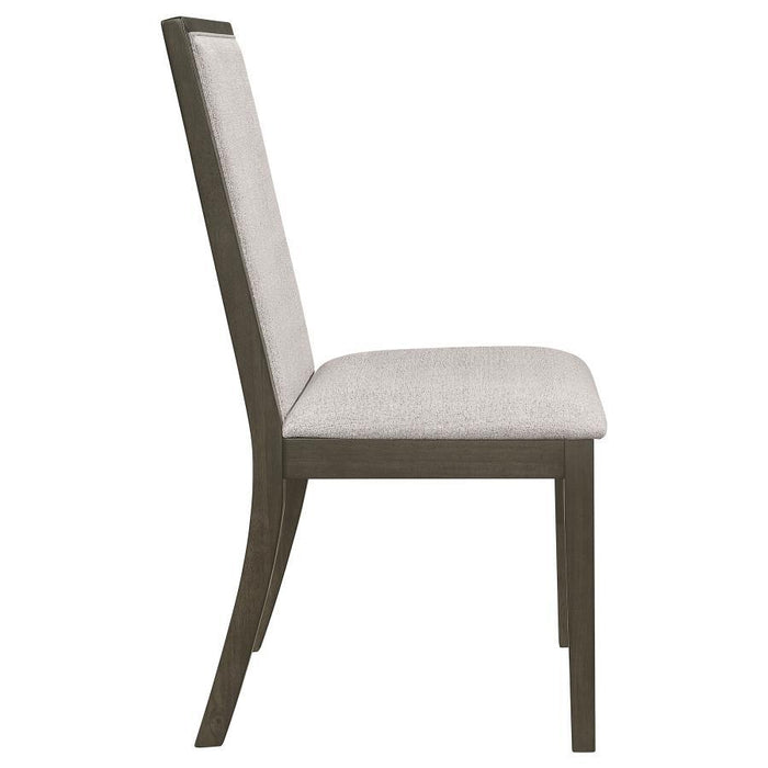 Kelly - Upholstered Solid Back Dining Side Chair (Set of 2) - Beige And Dark Gray