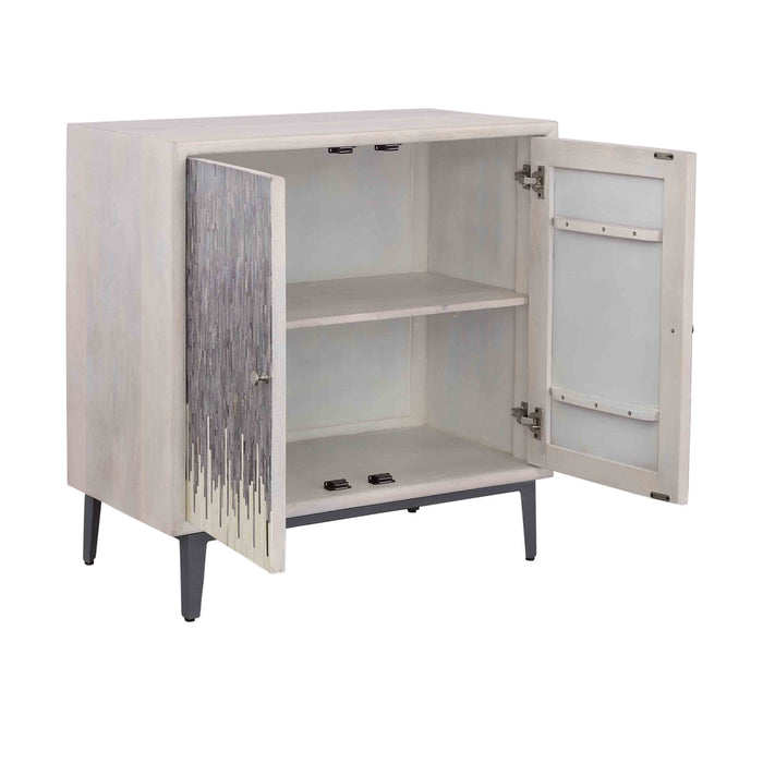 Kai - Bone Inlay Two Door Cabinet - Gray / White Bone Inlay