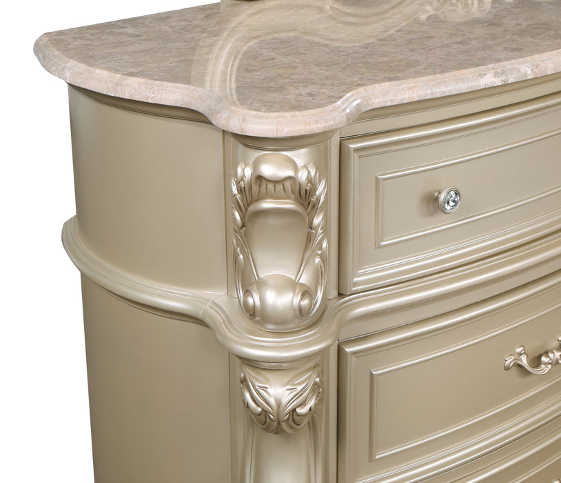 Monique - Dresser With Marble Top - Champagne