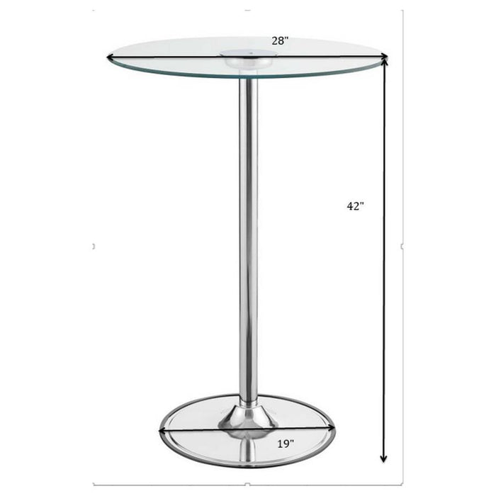 Thea - Led Bar Table - Chrome And Clear