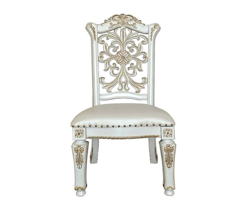 Vendom - Side Chair (Set of 2) - PU & Antique Pearl Finish - 48"