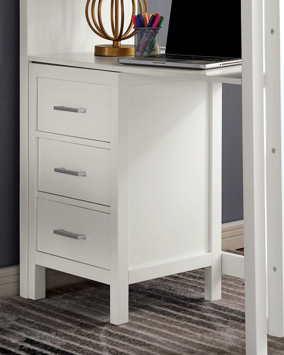 Cassidy - Twin Loft Bed With Drawers - White