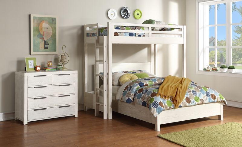 Celerina - Queen Bed - Weathered White Finish