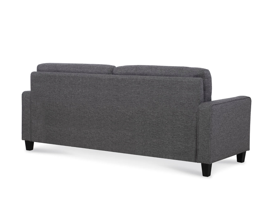 Nolan - Channeled Sofa - Medium Gray Velvet