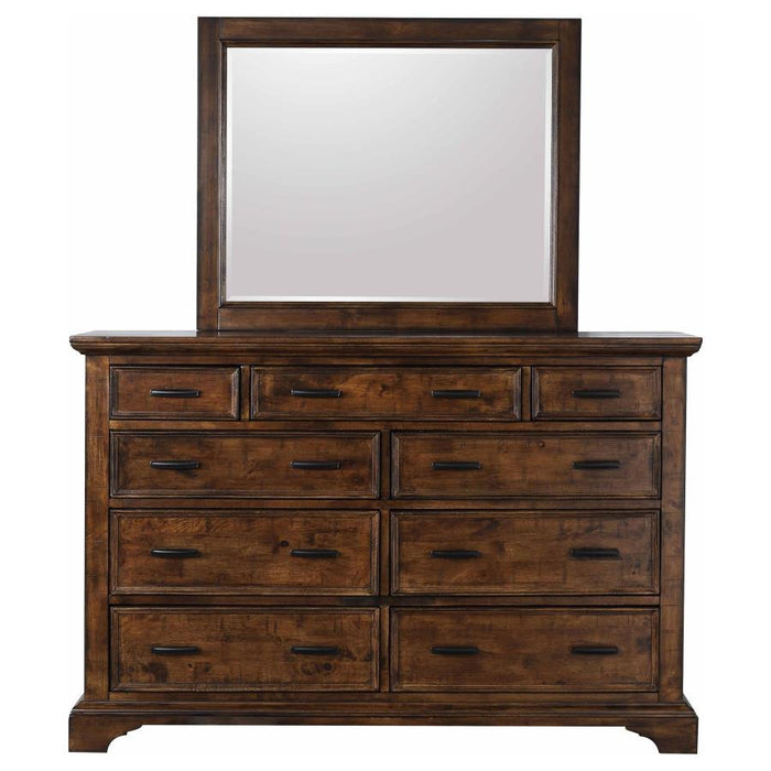Elk Grove - 9-drawer Dresser With Mirror With Jewelry Tray - Vintage Bourbon