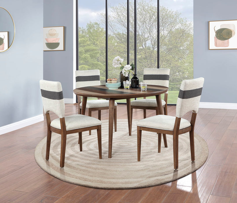 Wellington - Round Dining Table - Browns / Black