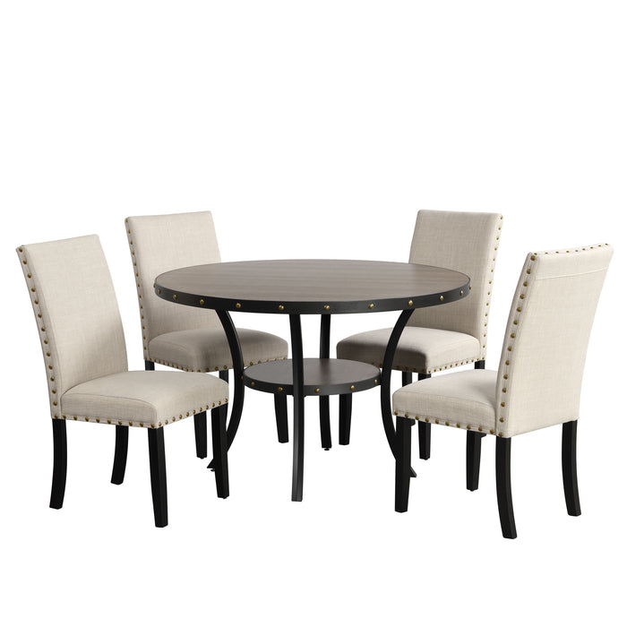 Crispin - Round Dining Table - Gray