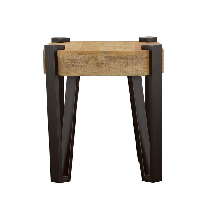 Winston - Wooden Square Top End Table - Natural And Matte Black