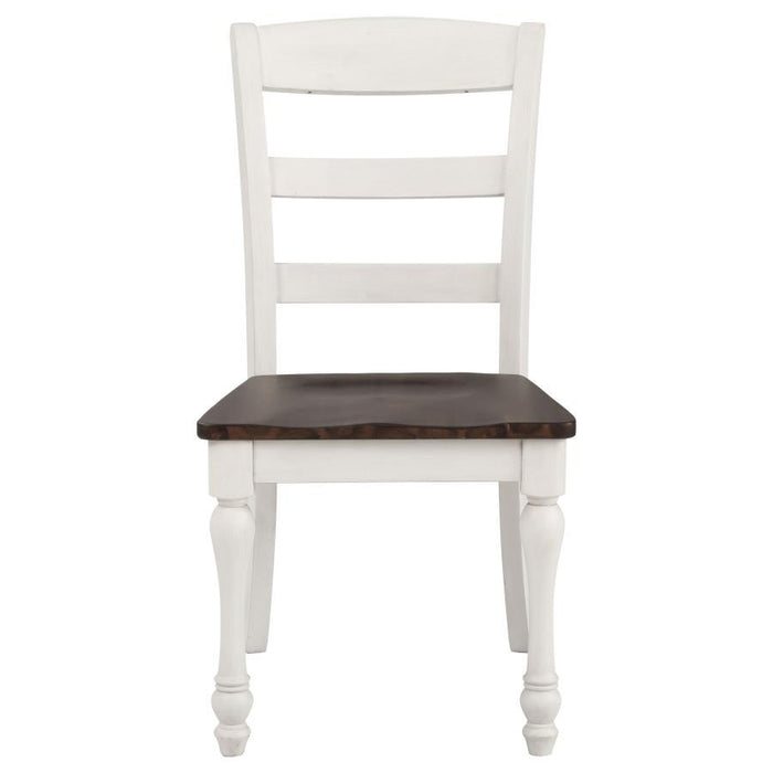 Madelyn - Ladder Back Side Chairs (Set of 2) - Dark Cocoa And Coastal White