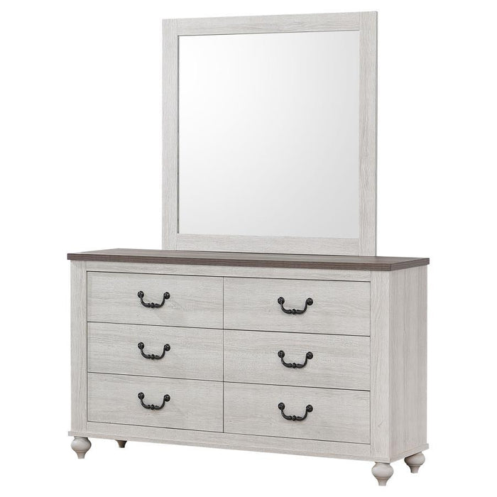 Stillwood - 6-drawer Dresser With Mirror - Vintage Linen