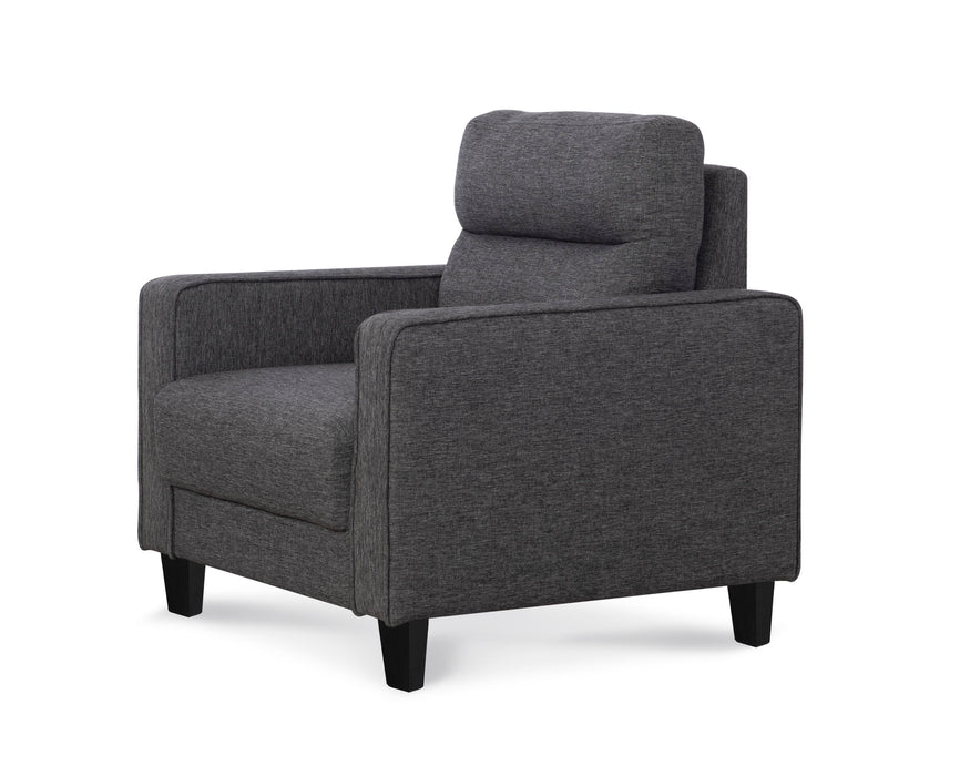 Nolan - Channeled Chair - Medium Gray Velvet
