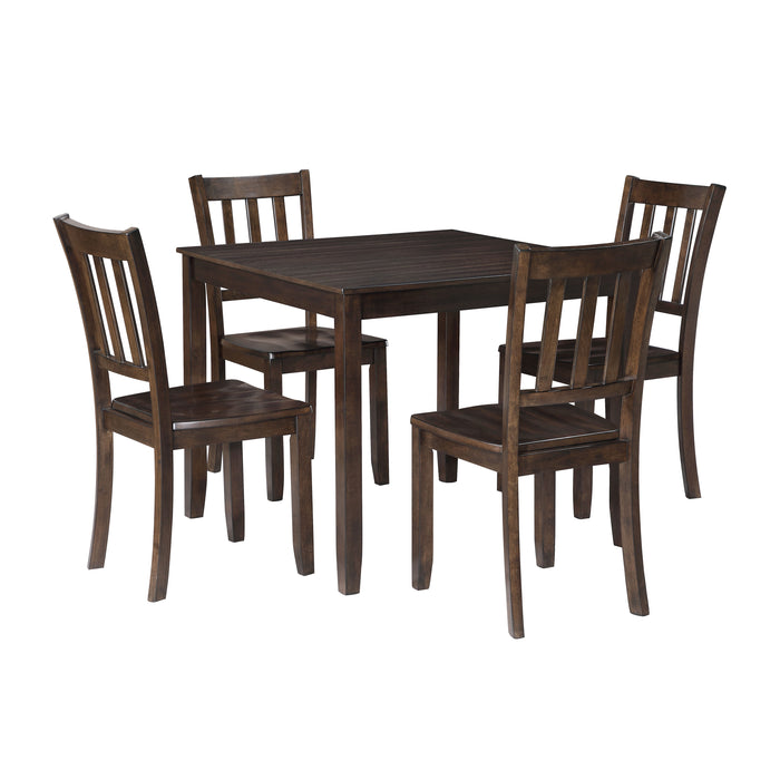Stellan - 5 Pieces Dining Set, Table & 4 Chairs - Black Cherry
