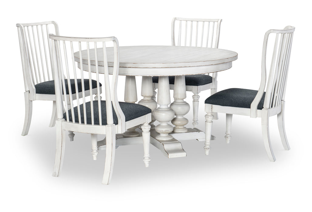 Cottage Park - Complete Round Table - White