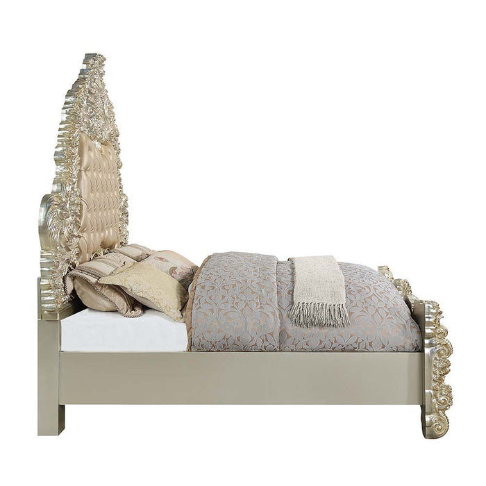 Sorina - Eastern King Bed - PU & Antique Gold Finish