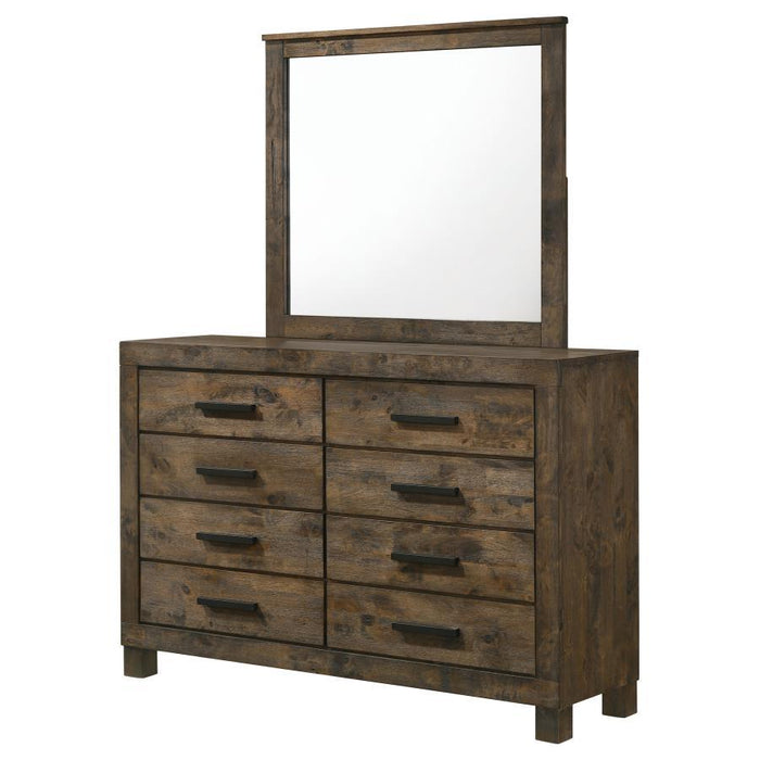 Woodmont - 8-drawer Dresser With Mirror - Rustic Golden Brown