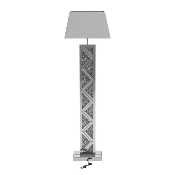 Carmen - Geometric Base Floor Lamp - Silver