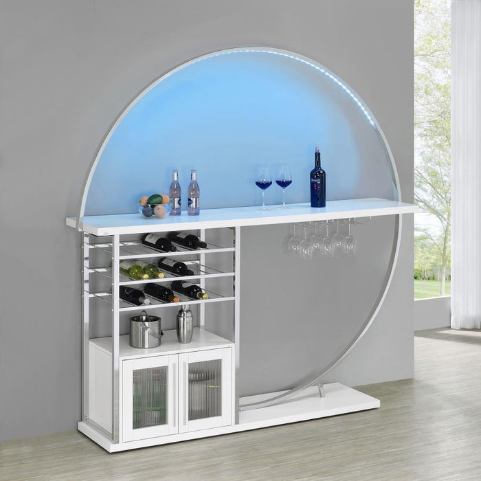 Risley - 2-Door Circular LED Home Bar With Wine Storage