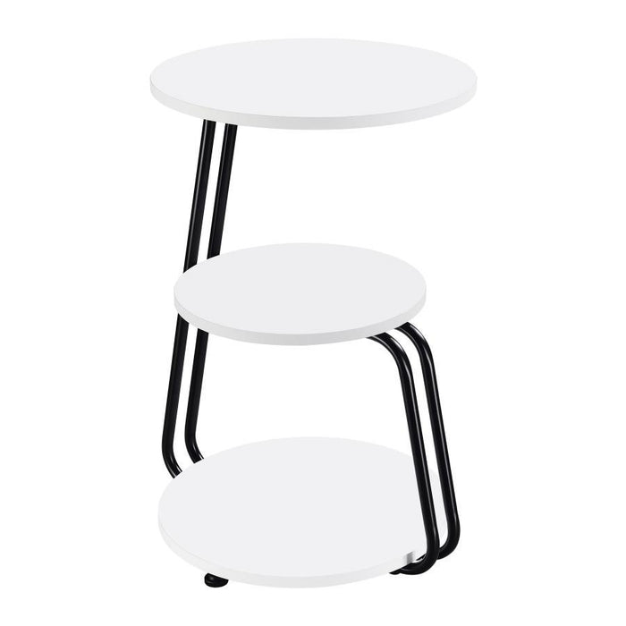 Hilly - 3-Tier Round Side Table - White And Black