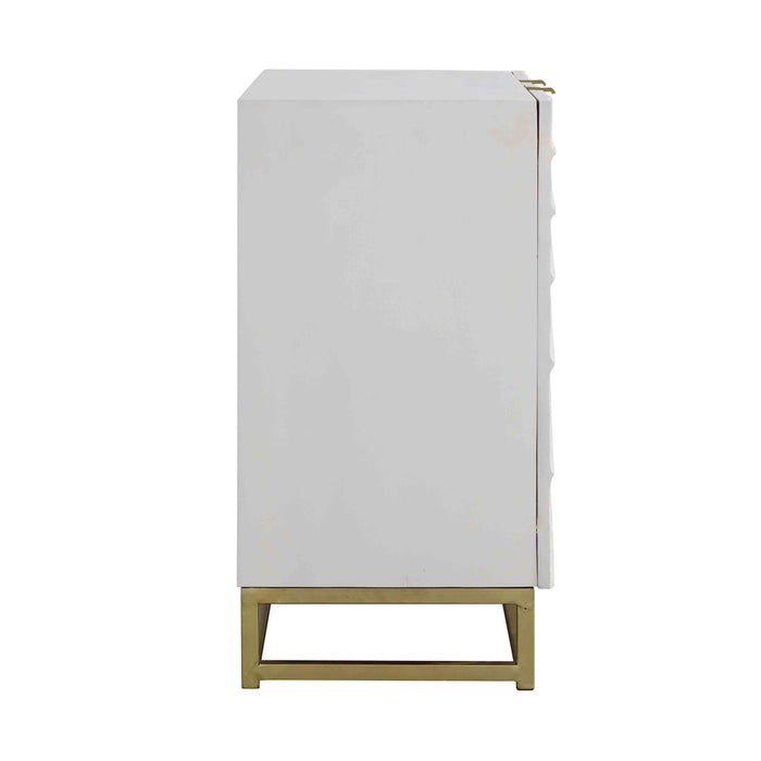Fallow - Two Door Cabinet - White / Gold