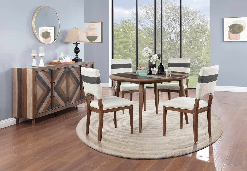 Wellington - Round Dining Table - Browns / Black