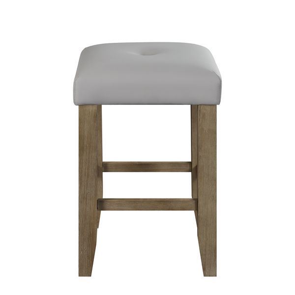 Charnell - Counter Height Chair (Set of 2) - Gary PU & Oak Finish