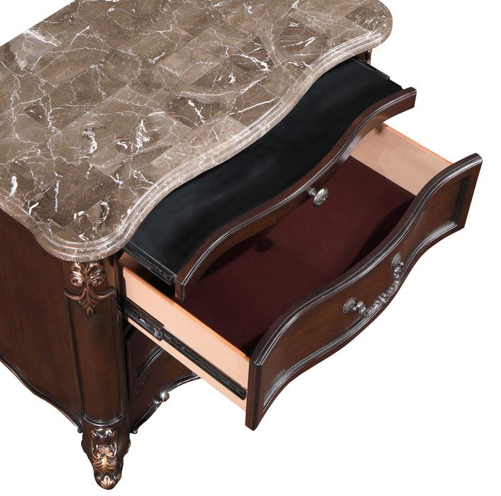 Constantine - Nightstand With Marble Top - Cherry
