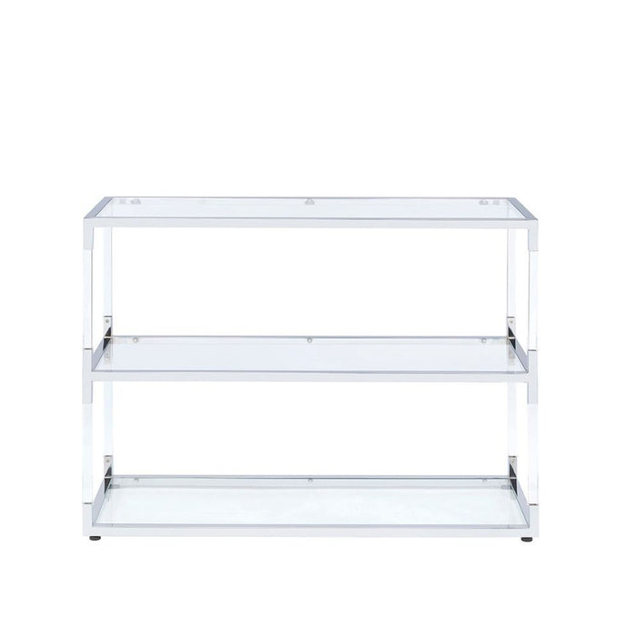 Raegan - TV Stand - Clear Acrylic, Chrome & Clear Glass