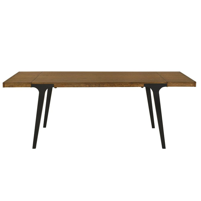 Hillary - Dining Table With 2 Leaves - Walnut & Black