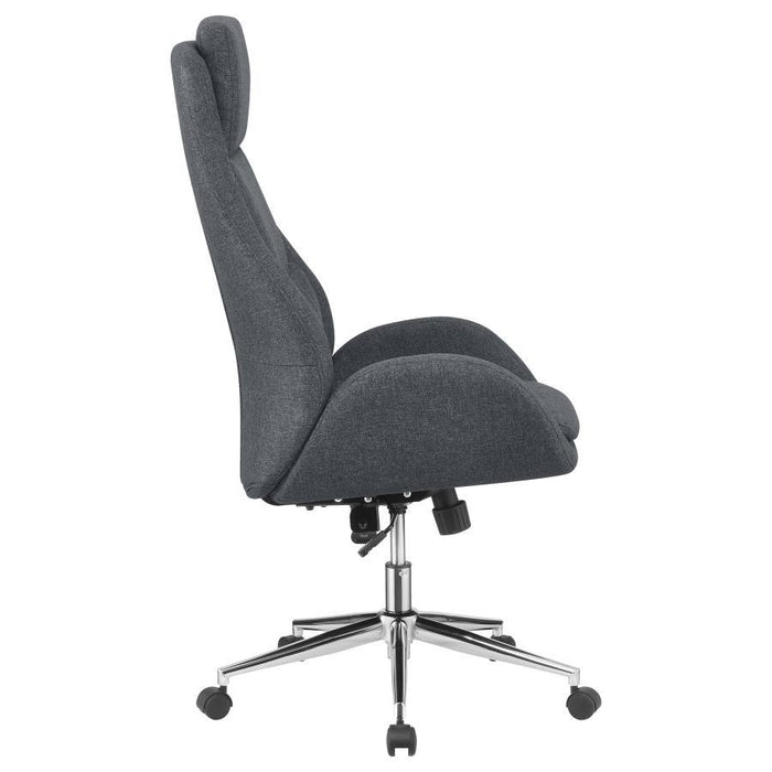 Cruz - Upholstered Office Chair With Padded Seat - Gray And Chrome