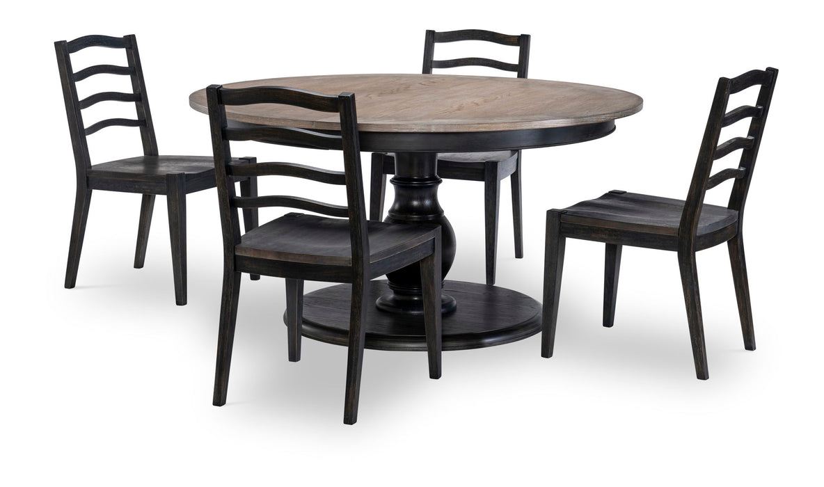 Halifax - Complete Round Dining Table - Black