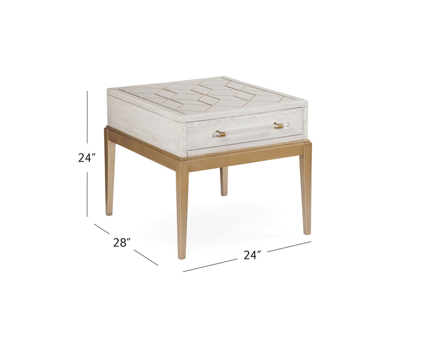 Perrine - Rectangle End Table - White