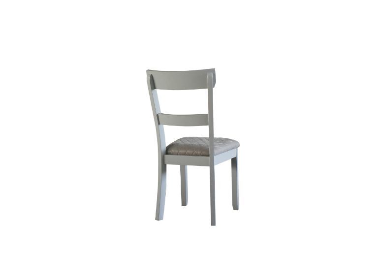 House - Marchese Side Chair (Set of 2) - Two Tone Gray Fabric & Pearl Gray Finish
