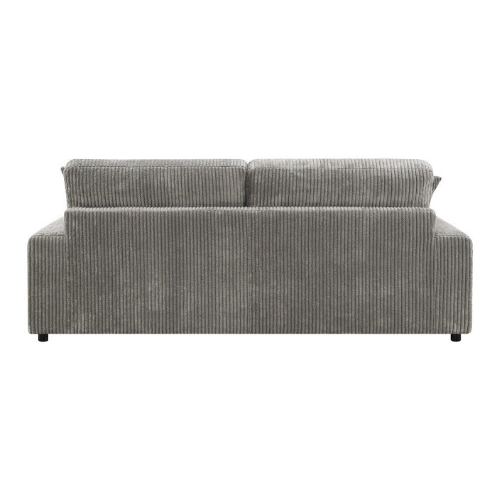 Tavia - Reversible Sectional Sofa With 6 Pillows - Gray Corduroy