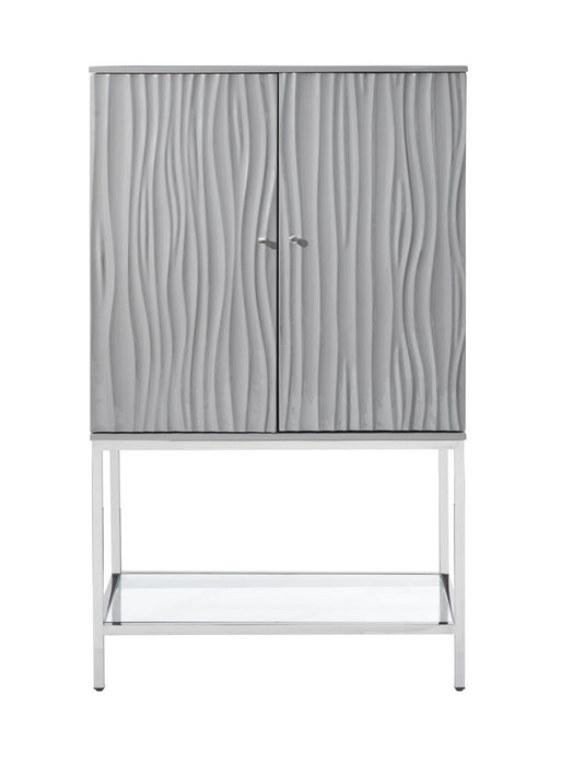Marlin - Two Door Wine Cabinet - Glossy Gray