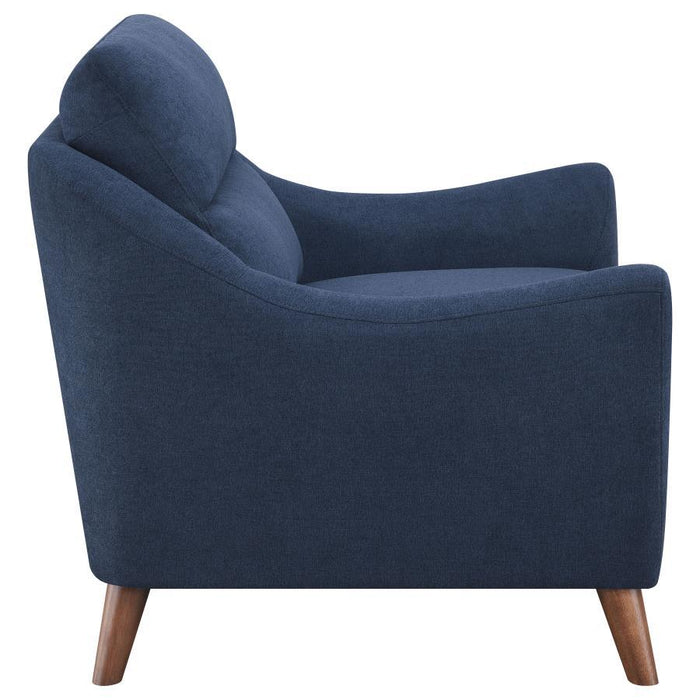 Gano - Sloped Arm Upholstered Chair - Navy Blue