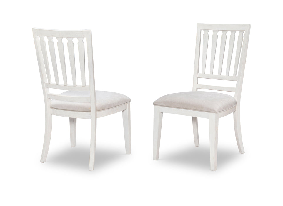 Edgewater Sand Dollar - Slat Back Side Chair (Set of 2) - White