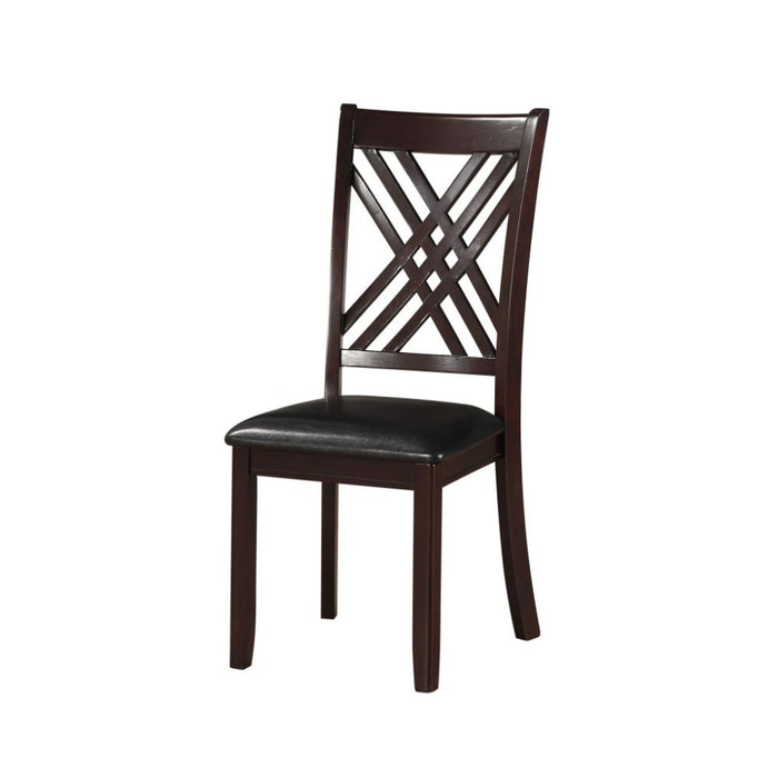 Katrien - Side Chair (Set of 2) - Black PU & Espresso