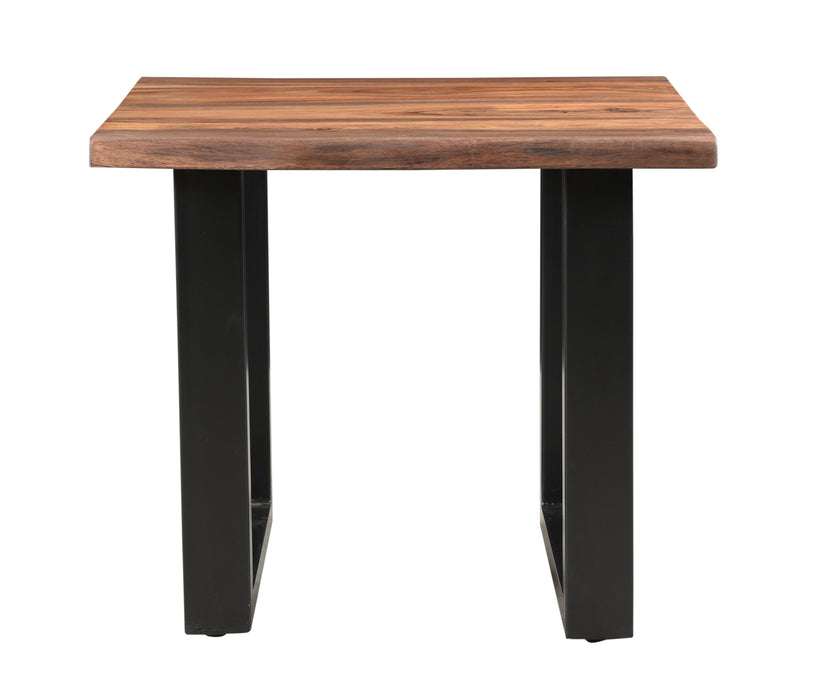 Brownstone II - Table With Natural Live Edge Top And Metal Base