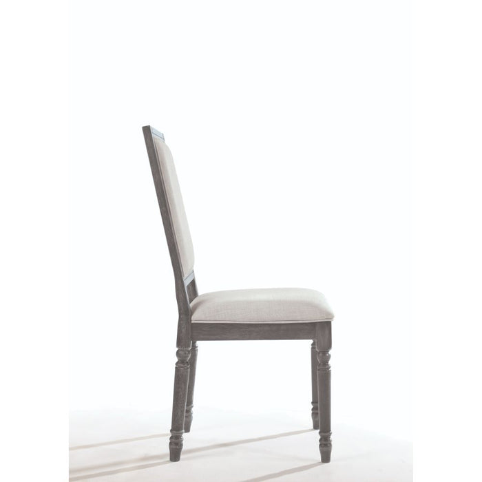 Leventis - Side Chair (Set of 2) - Cream Linen & Weathered Gray