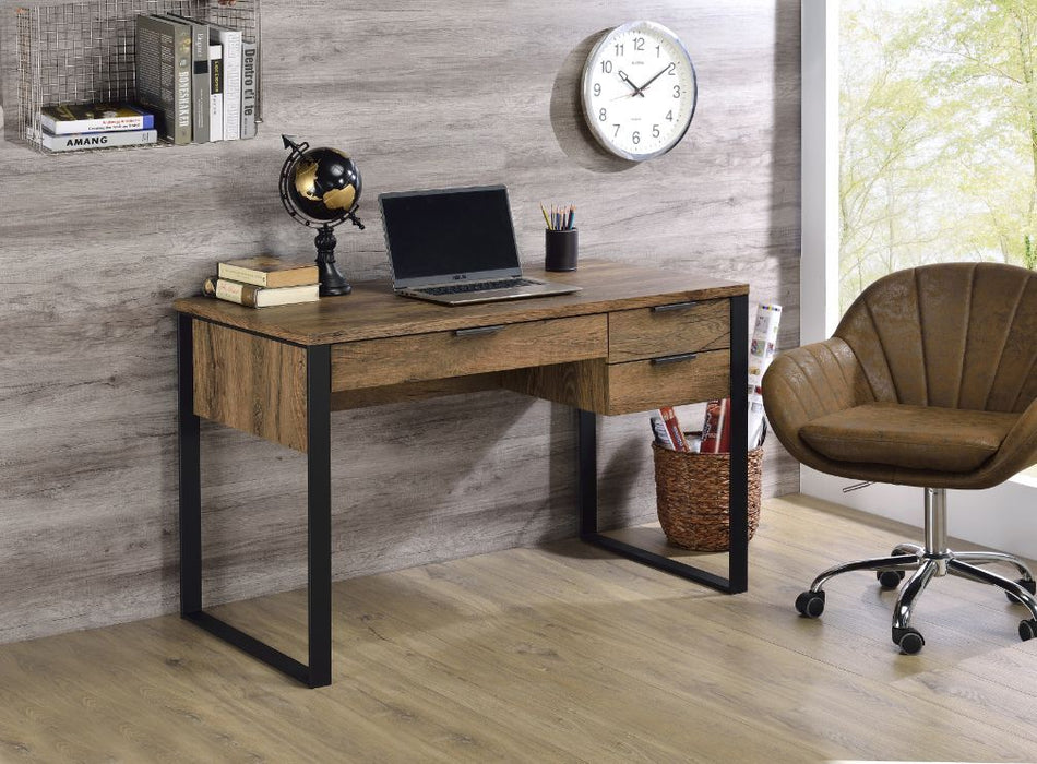 Aflo - Writing Desk - Weathered Oak & Black Finish