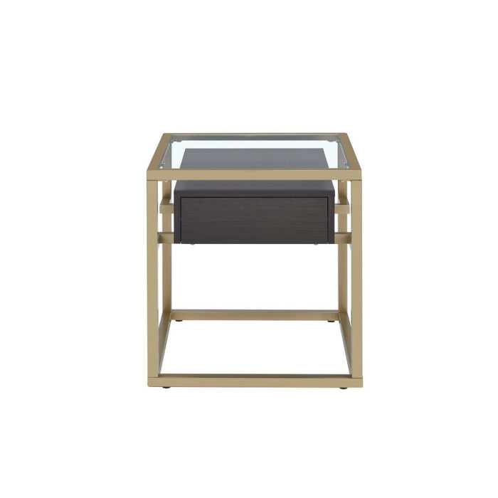 Yumia - End Table - Gold & Clear Glass - 23"