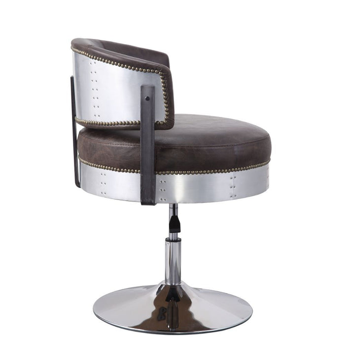 Brancaster - Chair - Distress Chocolate Top Grain Leather & Chrome
